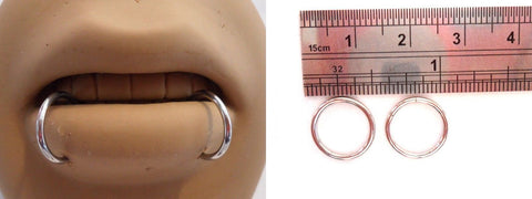 Stainless Steel Segment SNAKE BITES Lip Hoops Rings 16g 16 gauge 10mm Diameter - I Love My Piercings!