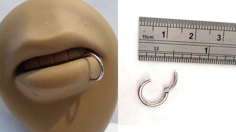 Stainless Steel Easy to Use Segment Side Lip Labret Hoop Ring 16 gauge 16g 10mm - I Love My Piercings!