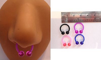 4 Pieces Plastic No Metal Horseshoes Hospital Retainers Open Hoops Septum Rings 14 gauge 14g - I Love My Piercings!