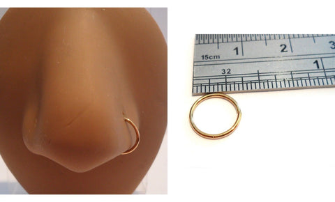 Gold Titaniuml Seamless 8 mm Diameter Twist Open Nose Hoop Jewelry 20 gauge 20g - I Love My Piercings!