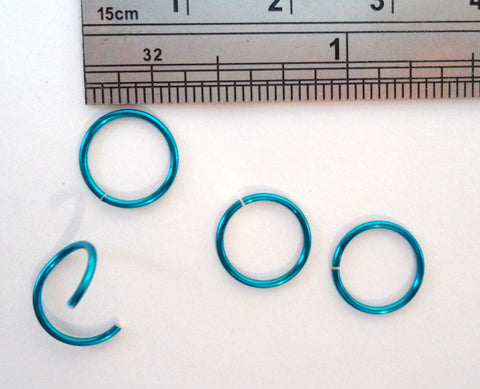 4 Enamel Nose Helix Cartilage Septum Seamless Hoops Rings 20 gauge 20g Teal - I Love My Piercings!