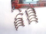 12 Pc Curved Barbell Crystal Balls Eyebrow Vertical Lip Rook Snug Rings 16 gauge - I Love My Piercings!