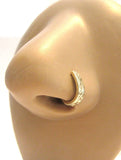 18K Gold Plated L Shape Nose Ring Stud Hoop Ornate Pattern 20 gauge 20g - I Love My Piercings!