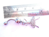 Surgical Steel Clear CZ Dancer Belly Curved Barbell Ring Bar Jewelry 14 - I Love My Piercings!