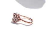 Rose Gold Plated Fake Faux Heart Crystal CZ Nose Hoop Clip Cuff Looks 18 gauge - I Love My Piercings!