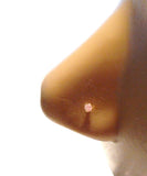 Rose Gold Titanium Clear CZ Crystal 4 Claw Nose L Shape Post Pin Stud 20 gauge - I Love My Piercings!
