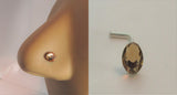 Surgical Stainless Steel Topaz Swarovski Nose Stud L Shape Pin Post 20 gauge 20g - I Love My Piercings!