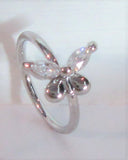 20G Nose Ring Hoop Clear CZ Diamond Crystal Butterfly Nose Ring 20 gauge Nose Jewelry Nostril Ring - I Love My Piercings!