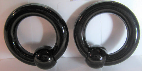 Black Bioplast Metal Sensitive Acrylic Hoops Retainers Rings 4 gauge 16 mm Diameter - I Love My Piercings!