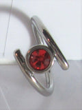 Surgical Steel Red Gem Double Hoop Wrap Seamless Ring 14 gauge 14g 10 mm - I Love My Piercings!