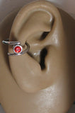 Surgical Steel Red Gem Double Hoop Wrap Seamless Ring 14 gauge 14g 10 mm - I Love My Piercings!