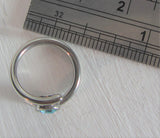 Surgical Steel Aqua Gem Double Hoop Wrap Seamless Ring 14 gauge 14g 10 mm - I Love My Piercings!