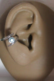 Surgical Steel Aqua Gem Double Hoop Wrap Seamless Ring 14 gauge 14g 10 mm - I Love My Piercings!