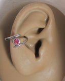 Surgical Steel Pink Gem Double Hoop Wrap Seamless Ring 14 gauge 14g 10 mm - I Love My Piercings!