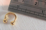 Small Gold Titanium Septum Half Hoop Horseshoe Ring Barbell 16 gauge 16g 6mm - I Love My Piercings!