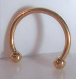 Small 2.5 mm Balls Gold Titanium Horseshoe Circular Ring Hoop 16 gauge 16g 10 mm - I Love My Piercings!