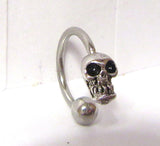 Surgical Steel Skull Horseshoe Circular 16 gauge 16g 10 mm diameter - I Love My Piercings!