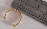 Small 2.5 mm Balls Gold Titanium Horseshoe Circular Ring Hoop 16 gauge 16g 10 mm - I Love My Piercings!