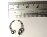 Surgical Steel Skull Horseshoe Circular 16 gauge 16g 10 mm diameter - I Love My Piercings!