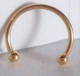 Small 2.5 mm Balls Gold Titanium Horseshoe Circular Ring Hoop 16 gauge 16g 12 mm - I Love My Piercings!