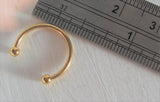 Small 2.5 mm Balls Gold Titanium Horseshoe Circular Ring Hoop 16 gauge 16g 12 mm - I Love My Piercings!