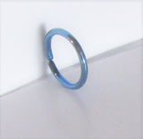 Small Little Tiny Blue Titanium Plated Seamless Hoop Barbell 20 gauge 20g - I Love My Piercings!