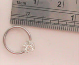 Surgical Steel Crystal Ball Captive Hoop Belly Navel Ring 16 gauge 16g 8 mm - I Love My Piercings!