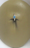 Surgical Steel Small Blue Gem Hoop Belly Navel Ring 16 gauge 16g 8mm Diameter - I Love My Piercings!