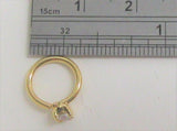 Gold Titanium Small Clear Gem Hoop Belly Navel Ring 16 gauge 16g 8mm Diameter - I Love My Piercings!