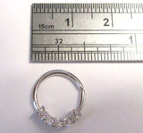 Surgical Steel Clear Gems CZ Hoop Ring Seamless 16 gauge 16g - I Love My Piercings!