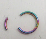 Oil Slick Titanium Plated Seamless Segment Hoop Belly Navel Ring 16 gauge 16g - I Love My Piercings!