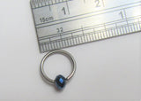 Faceted Sapphire Surgical Steel Seamless Ear Cartilage Earring Hoop 20G 20 Gauge - I Love My Piercings!