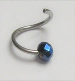 Faceted Sapphire Surgical Steel Seamless Ear Cartilage Earring Hoop 20G 20 Gauge - I Love My Piercings!