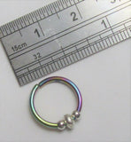 Jump Bead Oil Slick Seamless Ear Cartilage Earring Hoop 16G 16 Gauge - I Love My Piercings!