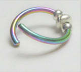 Jump Bead Oil Slick Seamless Ear Cartilage Earring Hoop 16G 16 Gauge - I Love My Piercings!