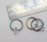 Titanium Smooth Ice Bling 16G Ear Earring Cartilage Hoop 16 Gauge - I Love My Piercings!