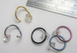 Titanium Ice Faceted Bling 16G Ear Earring Cartilage Hoop 16 Gauge - I Love My Piercings!