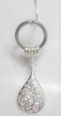 Horizontal Hood Clit Clitoral HCH Oval Drop Filigree Dangle Hoop Ring 16G - I Love My Piercings!