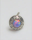 Sterling Silver Mauve Opal Swirl L Shape Post Pin Stud Nose Ring 20 gauge 20g - I Love My Piercings!