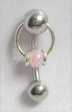 Pearled Pink Accents Dangle VCH Vertical Clitoral Clit Hood Bar Post Ring 14g - I Love My Piercings!