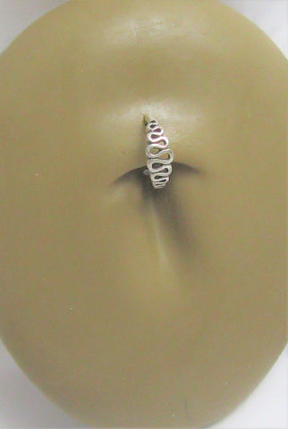 Sterling Silver Seamless Swirls Belly Hoop Ring Jewelry 16 gauge 16G - I Love My Piercings!