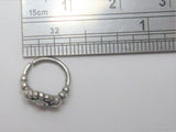 Sterling Silver Seamless Beaded White Opal Belly Hoop Ring Jewelry 16 gauge 16G - I Love My Piercings!