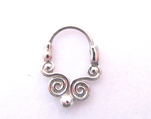 Surgical Steel Spiral Filigree Hoop 18 gauge 8 mm diameter - I Love My Piercings!