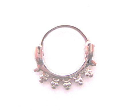 Surgical Steel Triple Beaded Loop Hoop 18 gauge 8 mm diameter - I Love My Piercings!