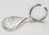 Sterling Silver Seamless Filigree Flower Drop Belly Hoop Ring Jewelry 16 gauge 16G - I Love My Piercings!