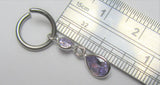 Sterling Silver Seamless Light Purple Gem Dangle Belly Hoop Ring Jewelry 16 gauge 16G - I Love My Piercings!