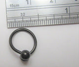 Black Titanium Hoop Twisted Balls Bar VCH HCH Jewelry Clit Clitoral Hood Ring 16 gauge 16g - I Love My Piercings!