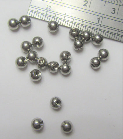 Six Pc Spare Externally Threaded 4mm Surgical Steel Balls 14 Gauge 14G - I Love My Piercings!