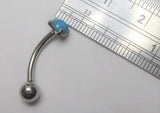 Surgical Steel Turquoise Internally Threaded VCH Vertical Clitoral Hoop Post Curved Bar 14G - I Love My Piercings!