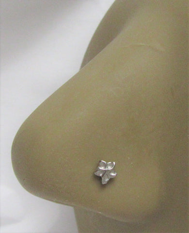 Surgical Steel Star Flower Swirl Nose Stud Pin Ring L Shape 20 gauge 20g - I Love My Piercings!